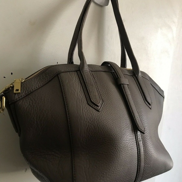 J Crew Large Light Brown Leather Trapeze Tote - Picture 6 of 8